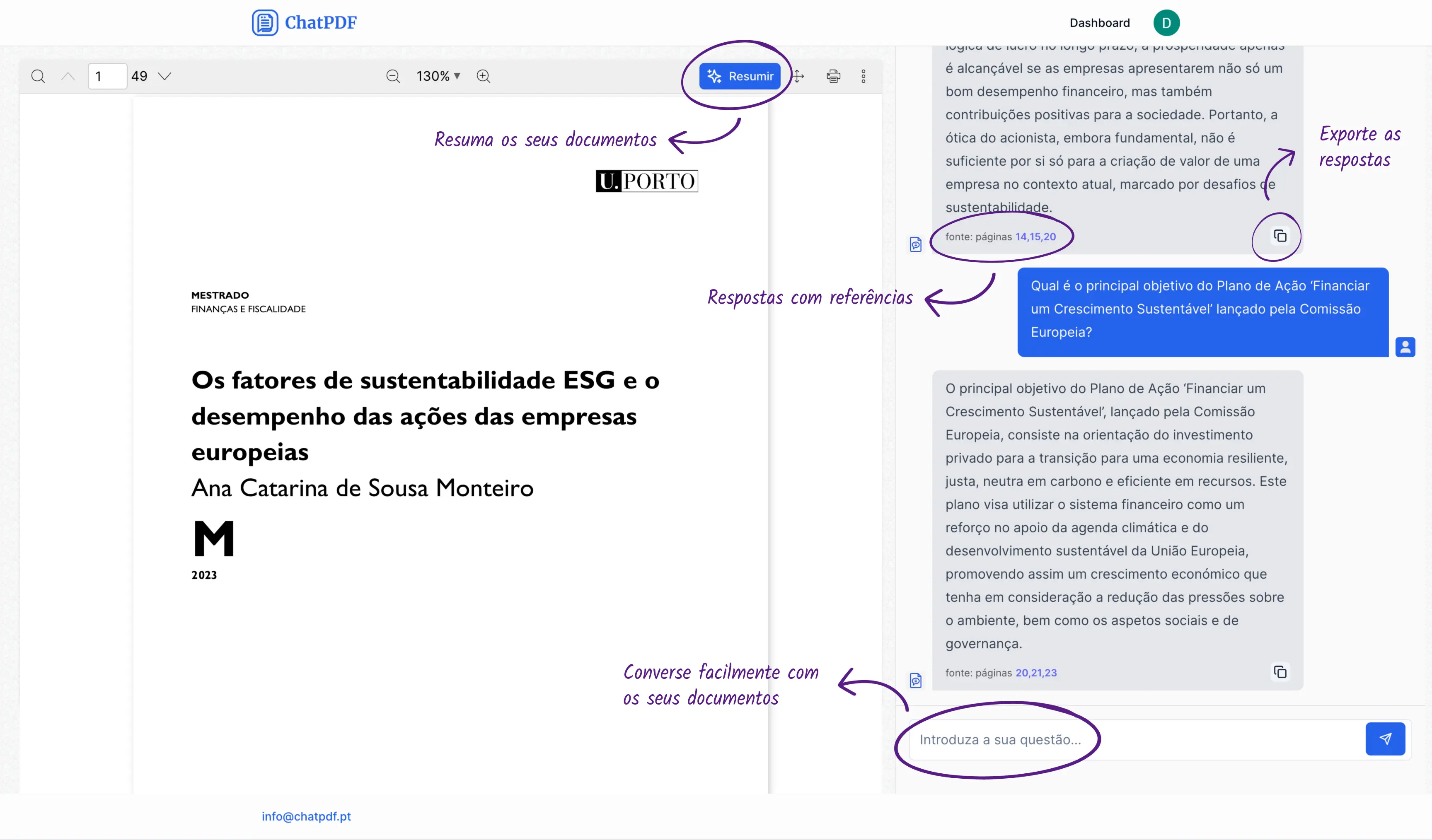 Pré-visualização do dashboard